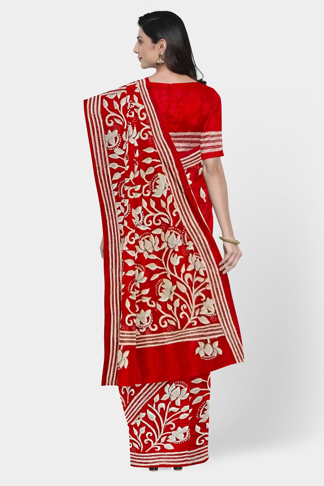 Kantha Stitch: Latest Design of Elegant Blended Silk Saree with Exquisite Indian Embroidery With BP