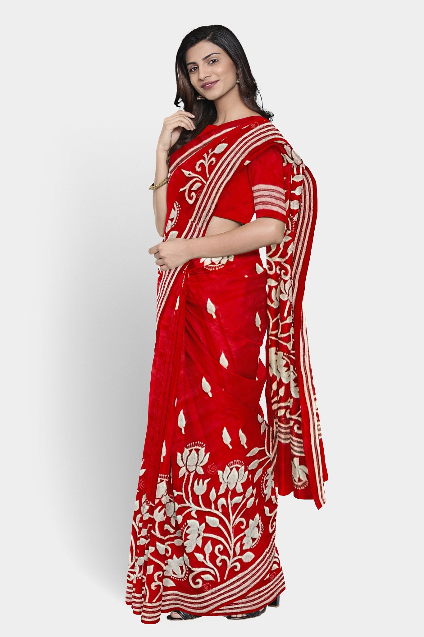 Kantha Stitch: Latest Design of Elegant Blended Silk Saree with Exquisite Indian Embroidery With BP
