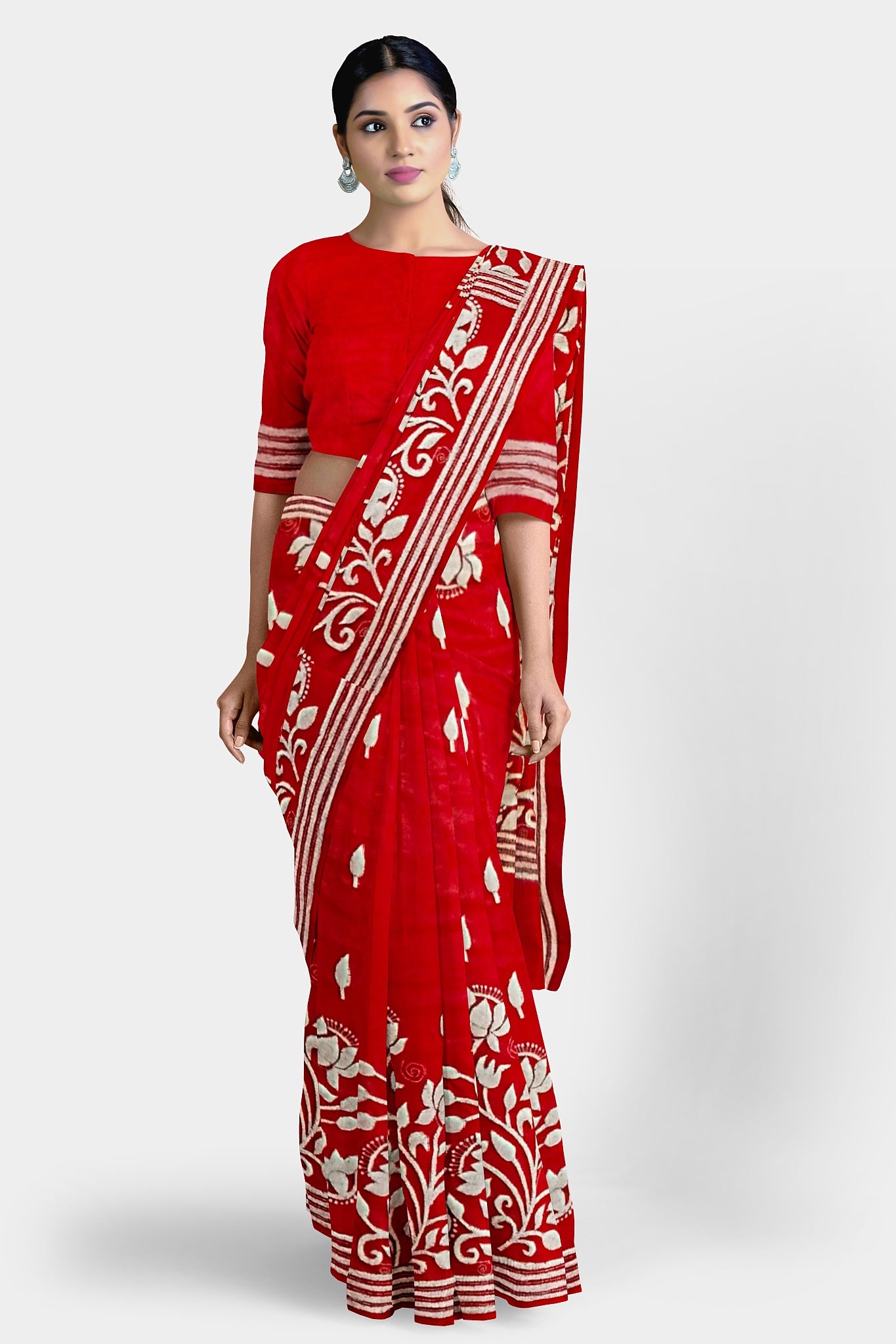 Kantha Stitch: Latest Design of Elegant Blended Silk Saree with Exquisite Indian Embroidery With BP