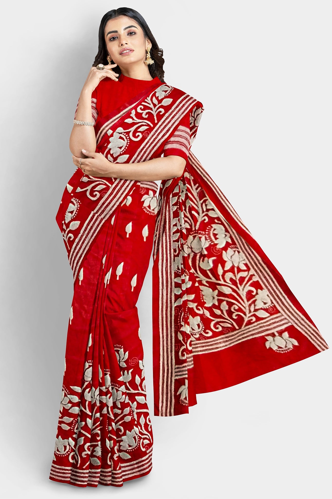 Kantha Stitch: Latest Design of Elegant Blended Silk Saree with Exquisite Indian Embroidery With BP