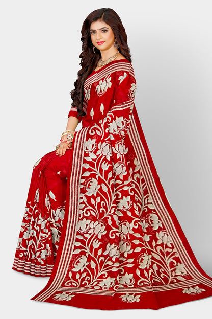 Kantha Stitch: Latest Design of Elegant Blended Silk Saree with Exquisite Indian Embroidery With BP