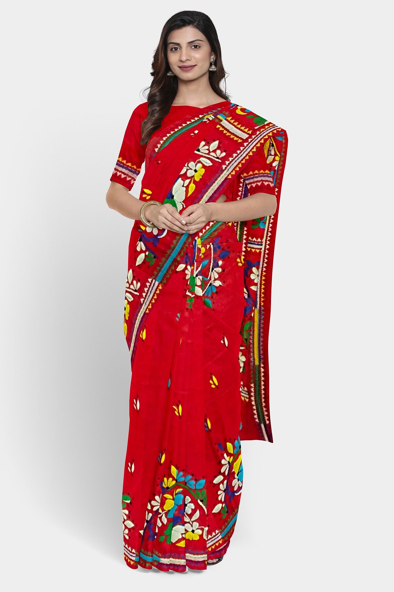 Kantha Stitch: Stylish Blended Silk Saree showcasing Traditional Artistry in Modern Indian Fashion with BP
