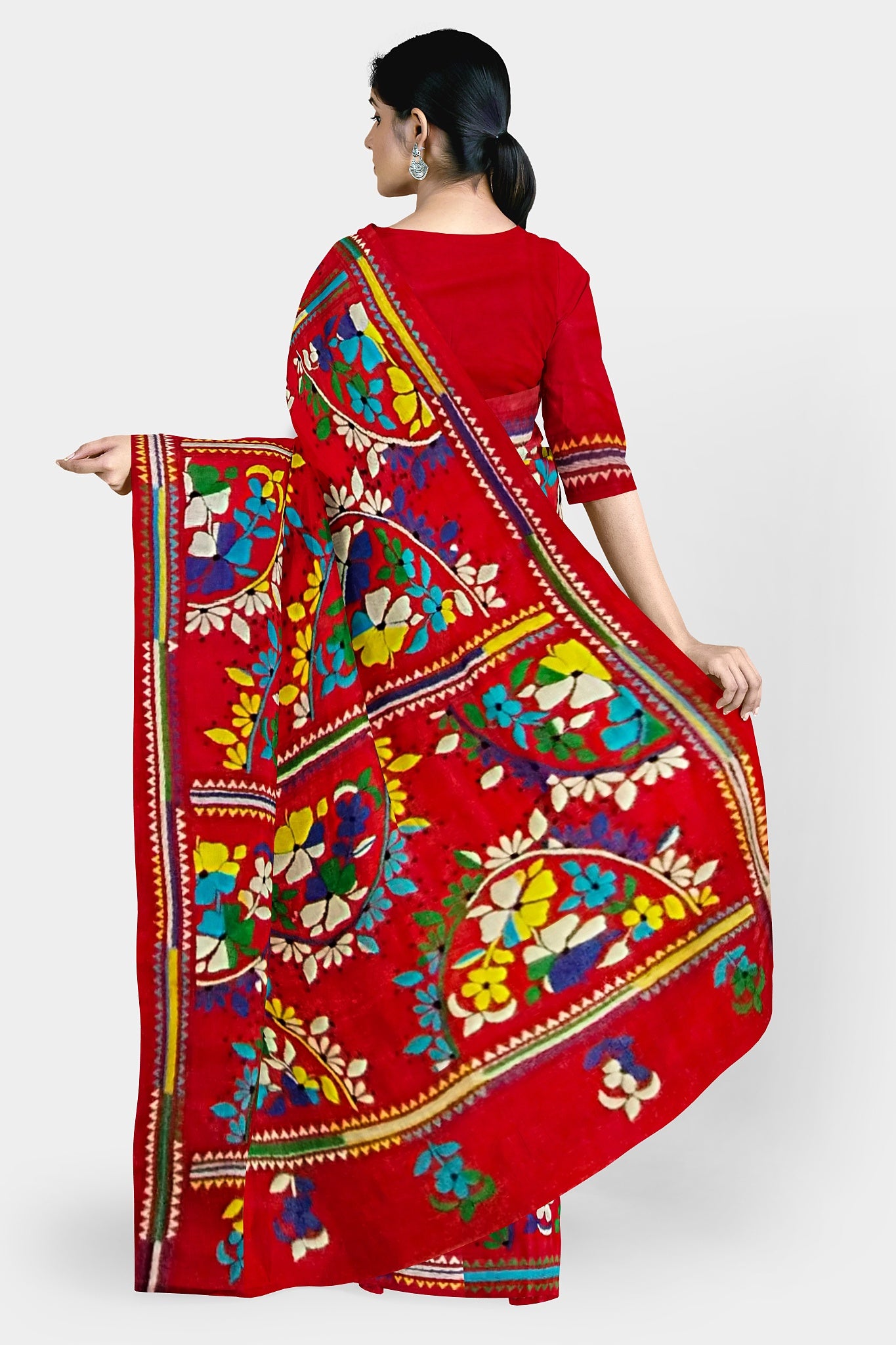 Kantha Stitch: Stylish Blended Silk Saree showcasing Traditional Artistry in Modern Indian Fashion with BP