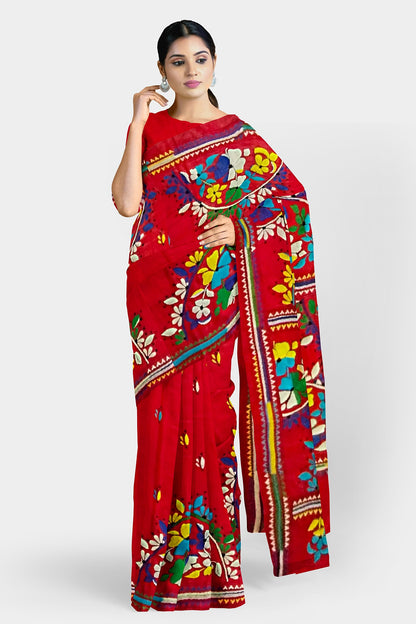 Kantha Stitch: Stylish Blended Silk Saree showcasing Traditional Artistry in Modern Indian Fashion with BP