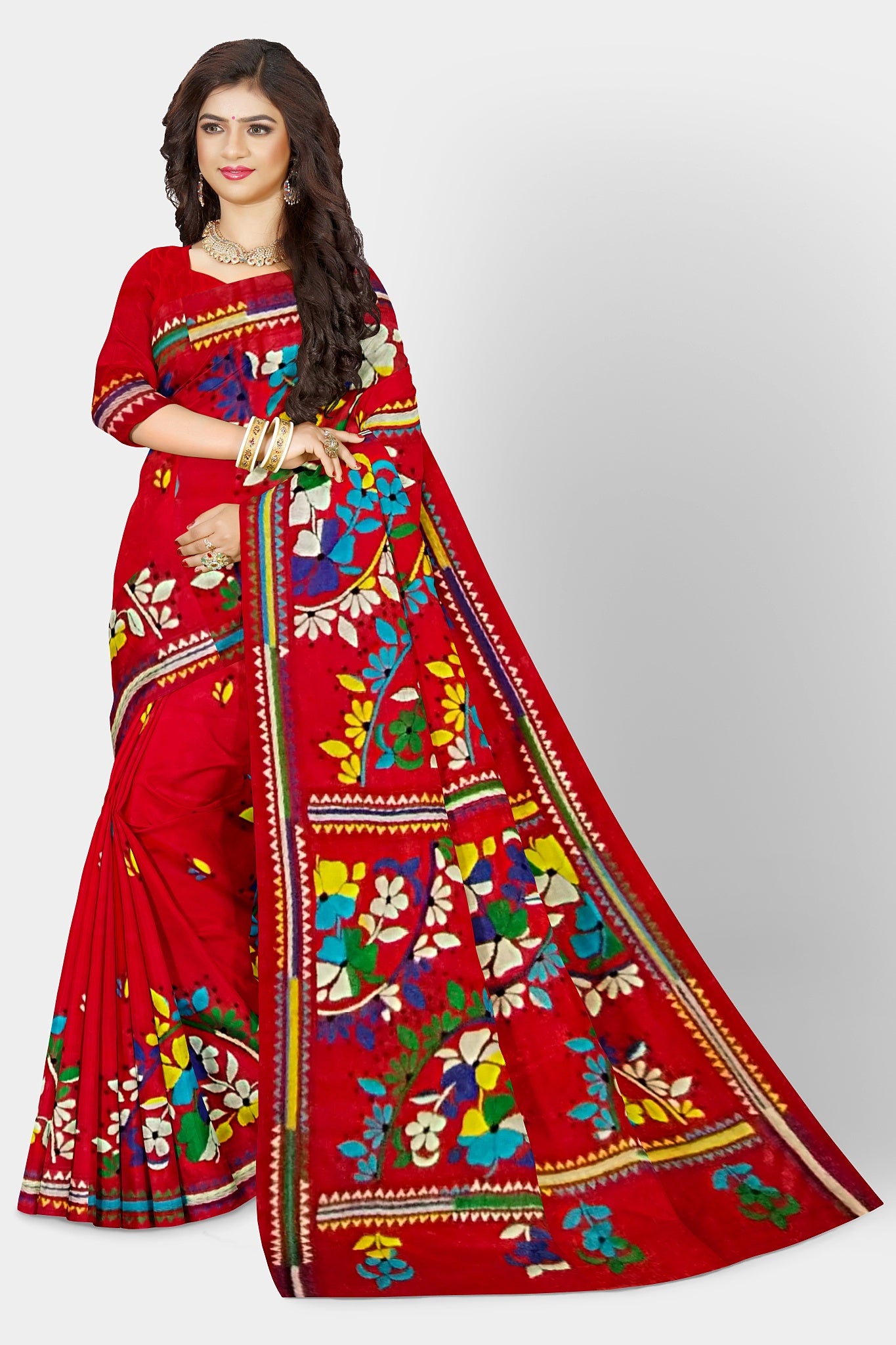 Kantha Stitch: Stylish Blended Silk Saree showcasing Traditional Artistry in Modern Indian Fashion with BP