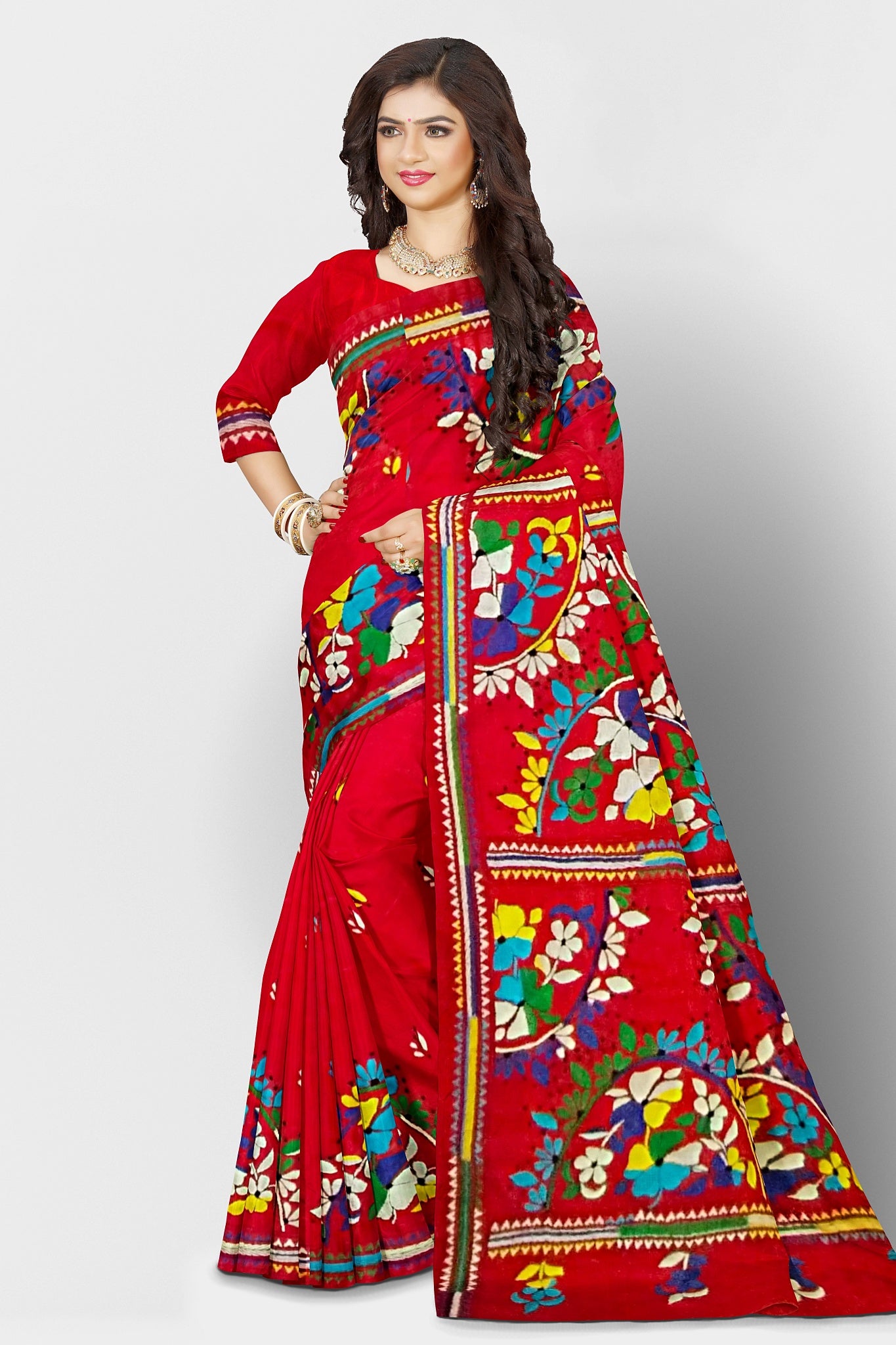 Kantha Stitch: Stylish Blended Silk Saree showcasing Traditional Artistry in Modern Indian Fashion with BP