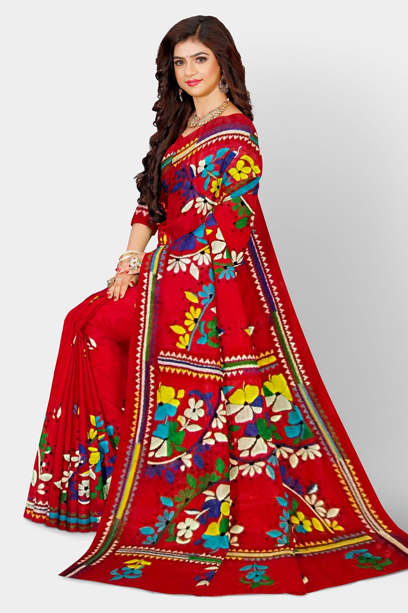 Kantha Stitch: Stylish Blended Silk Saree showcasing Traditional Artistry in Modern Indian Fashion with BP