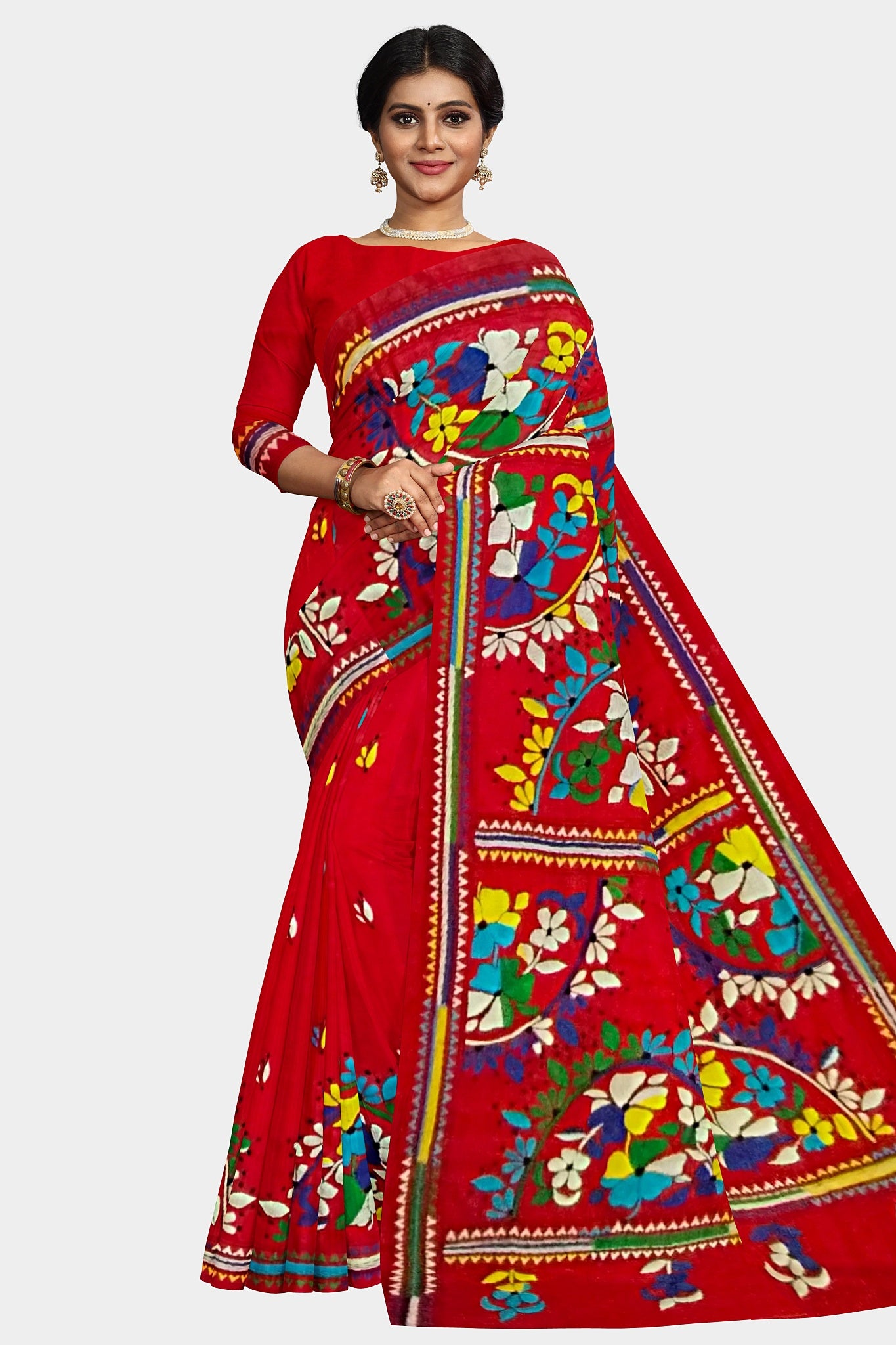 Kantha Stitch: Stylish Blended Silk Saree showcasing Traditional Artistry in Modern Indian Fashion with BP