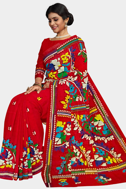 Kantha Stitch: Stylish Blended Silk Saree showcasing Traditional Artistry in Modern Indian Fashion with BP