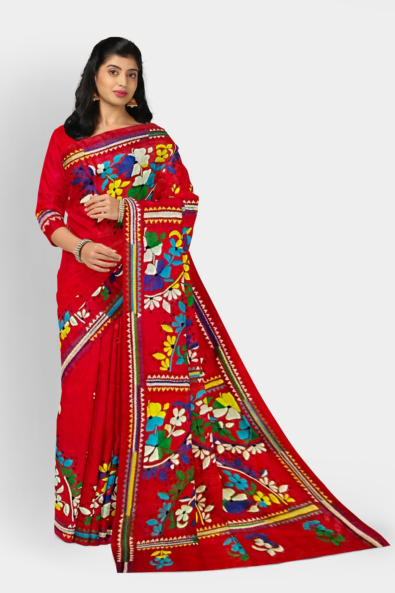 Kantha Stitch: Stylish Blended Silk Saree showcasing Traditional Artistry in Modern Indian Fashion with BP