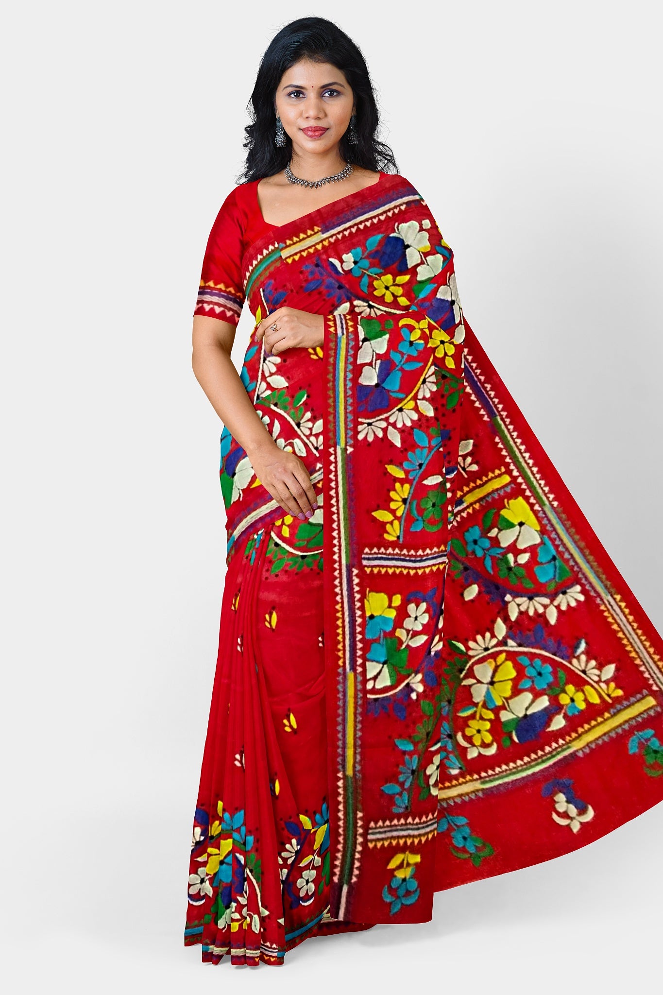 Kantha Stitch: Stylish Blended Silk Saree showcasing Traditional Artistry in Modern Indian Fashion with BP