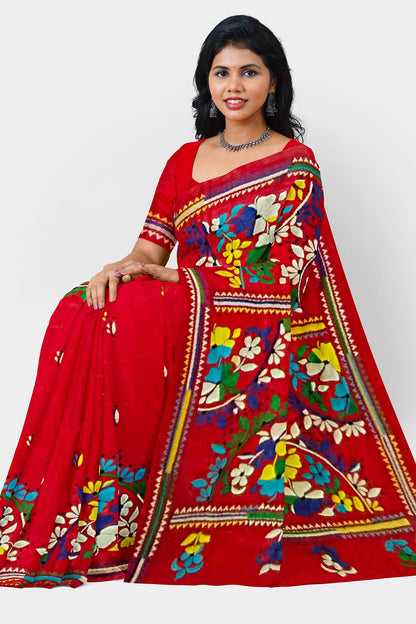 Kantha Stitch: Stylish Blended Silk Saree showcasing Traditional Artistry in Modern Indian Fashion with BP