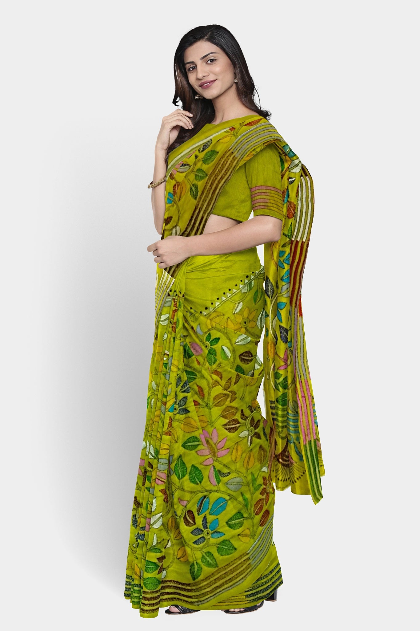 Kantha Stitch: New Collection of Handcrafted Blended Silk Saree with Exquisite Artistry With BP