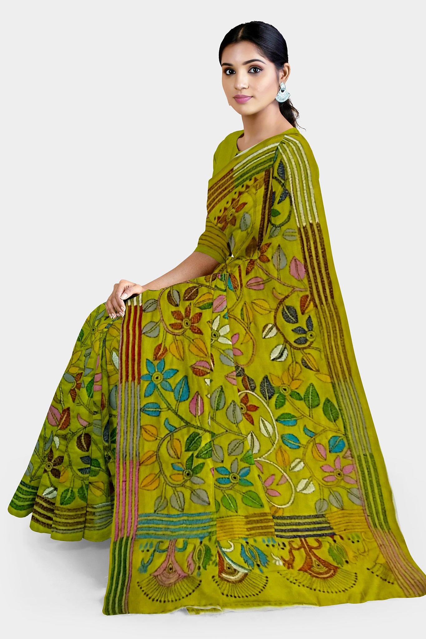 Kantha Stitch: New Collection of Handcrafted Blended Silk Saree with Exquisite Artistry With BP