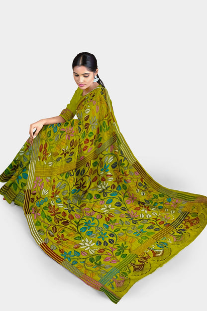 Kantha Stitch: New Collection of Handcrafted Blended Silk Saree with Exquisite Artistry With BP