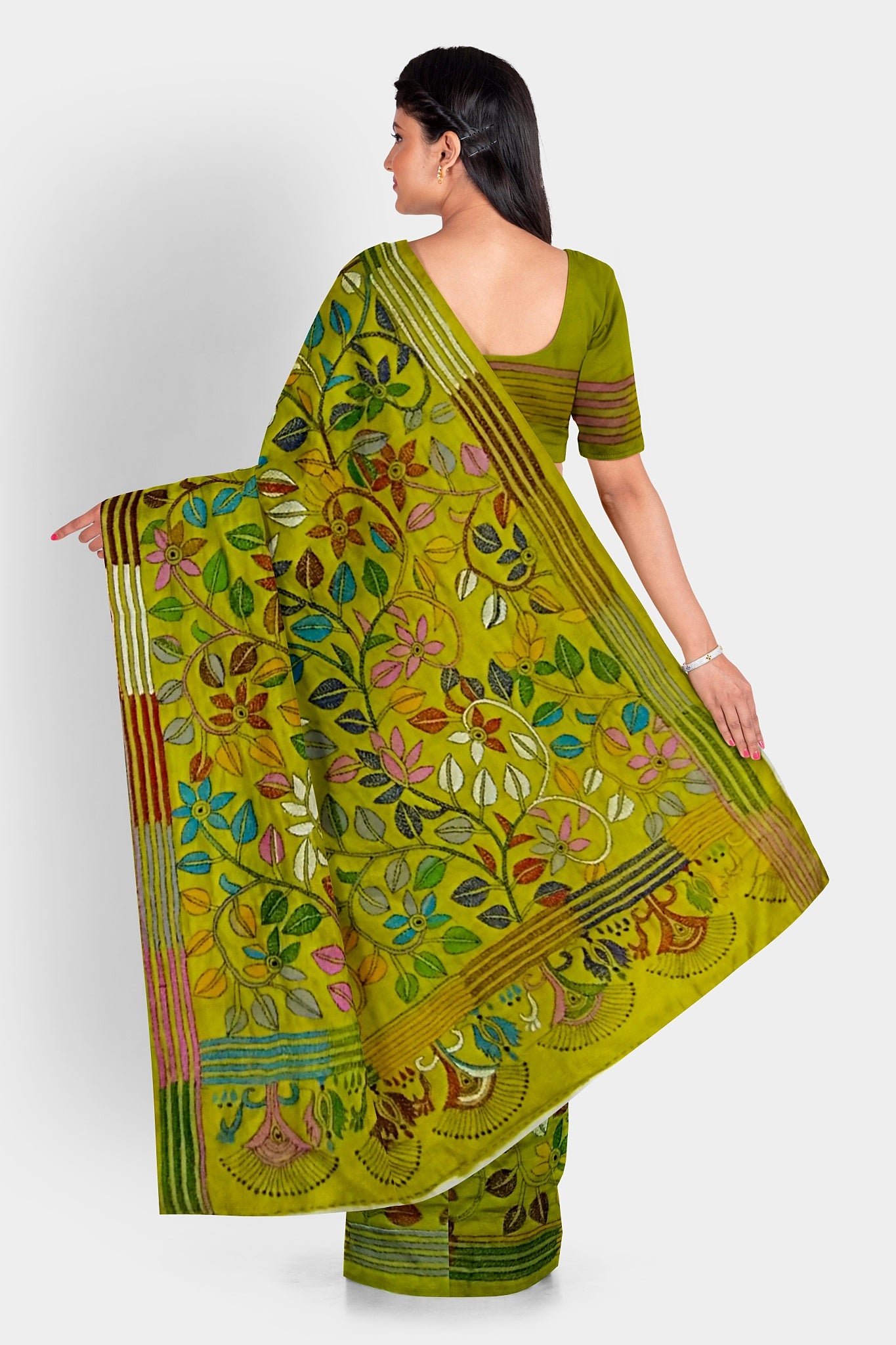 Kantha Stitch: New Collection of Handcrafted Blended Silk Saree with Exquisite Artistry With BP