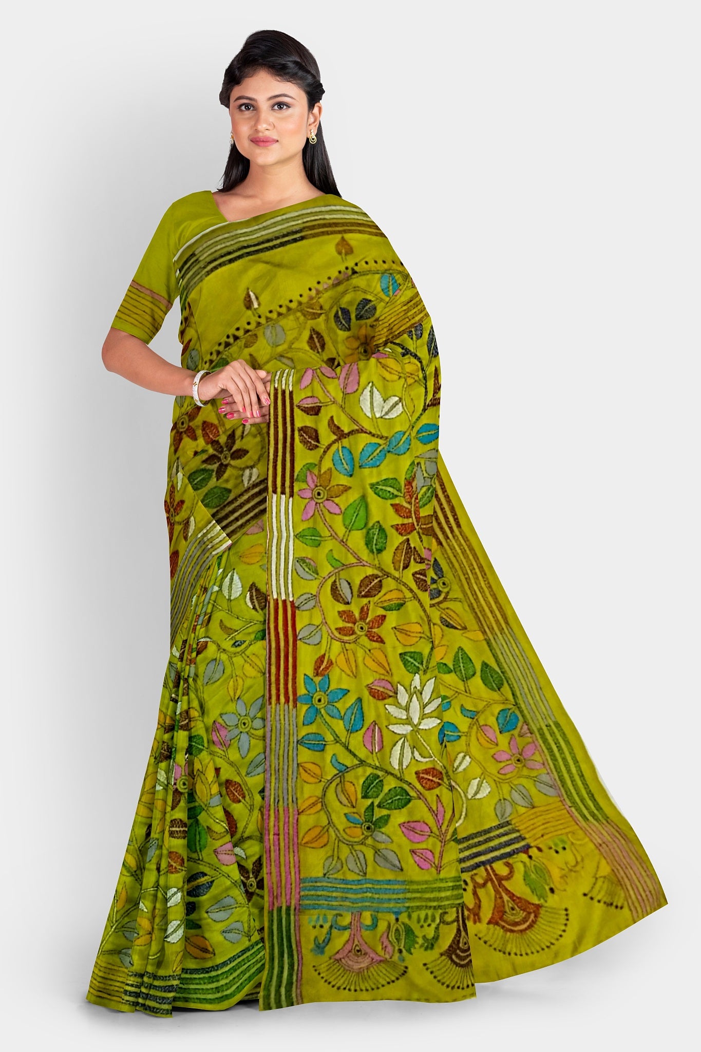 Kantha Stitch: New Collection of Handcrafted Blended Silk Saree with Exquisite Artistry With BP