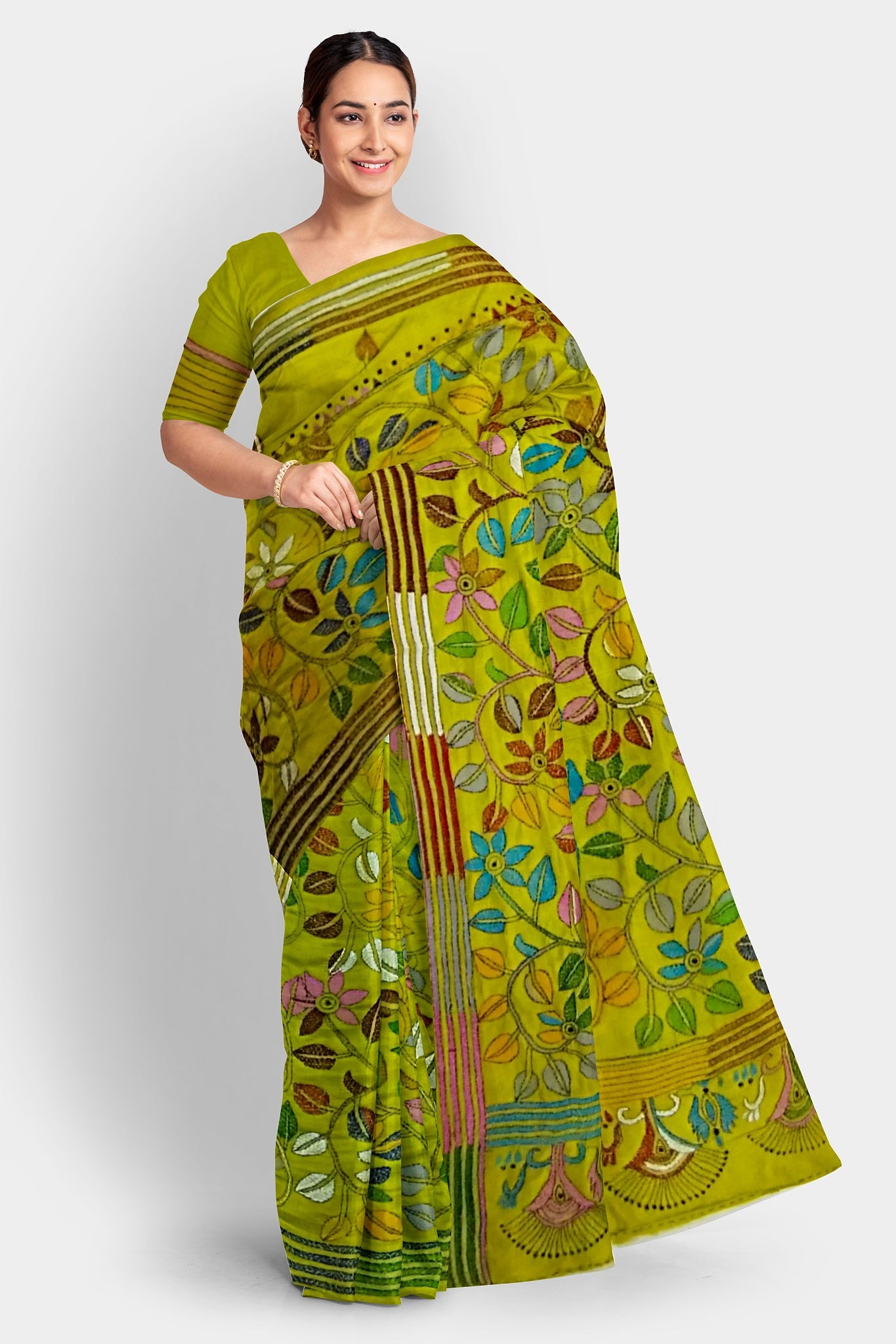 Kantha Stitch: New Collection of Handcrafted Blended Silk Saree with Exquisite Artistry With BP