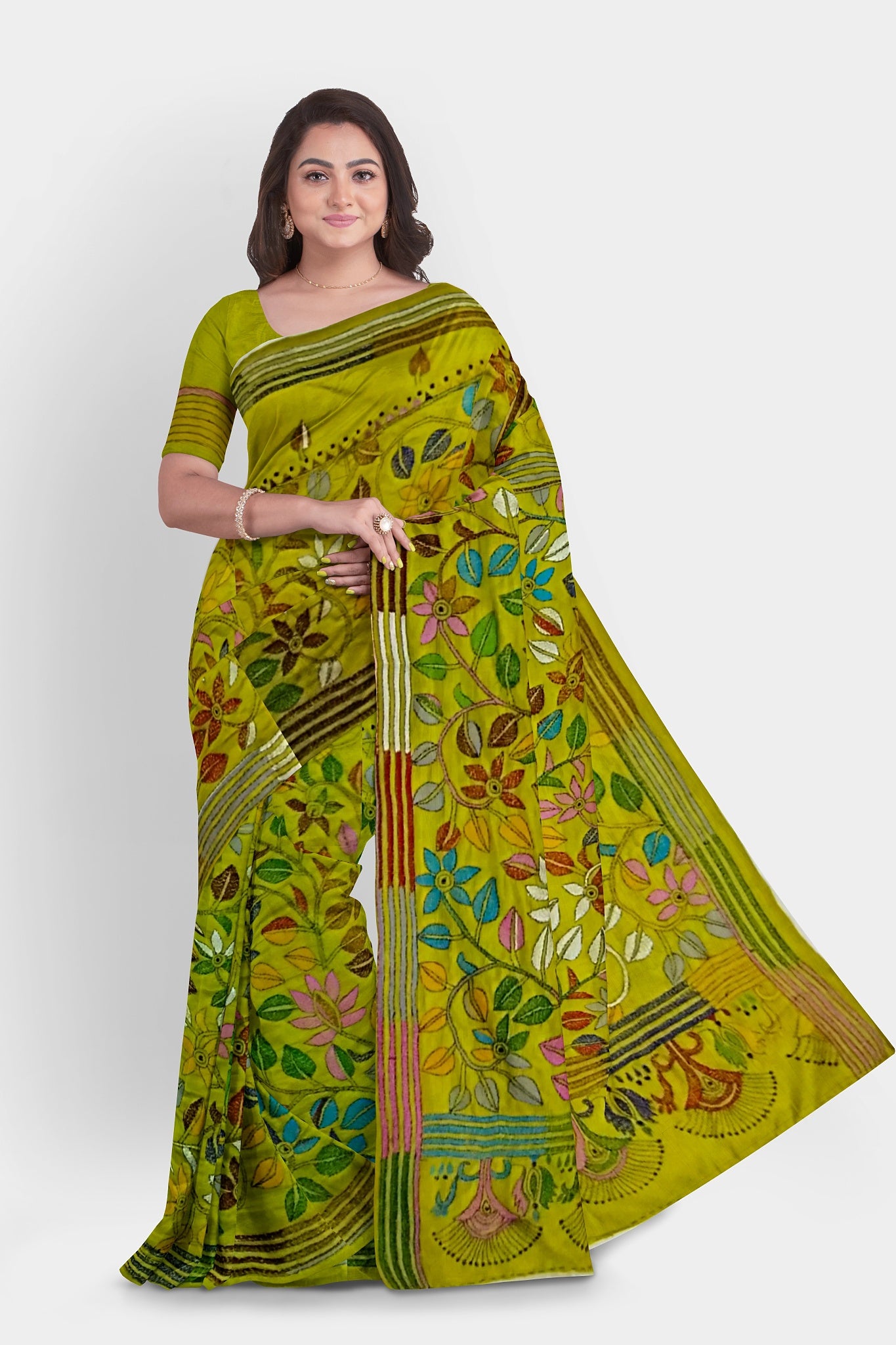 Kantha Stitch: New Collection of Handcrafted Blended Silk Saree with Exquisite Artistry With BP