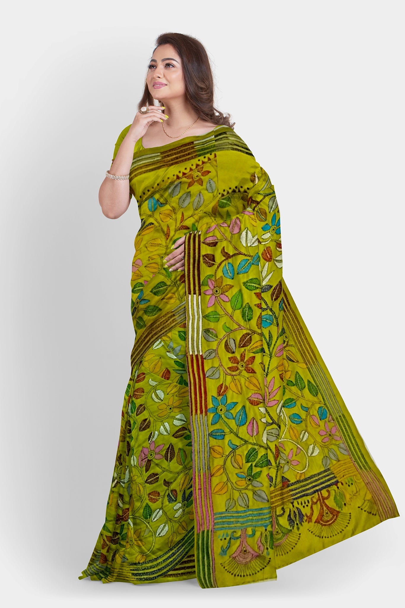 Kantha Stitch: New Collection of Handcrafted Blended Silk Saree with Exquisite Artistry With BP