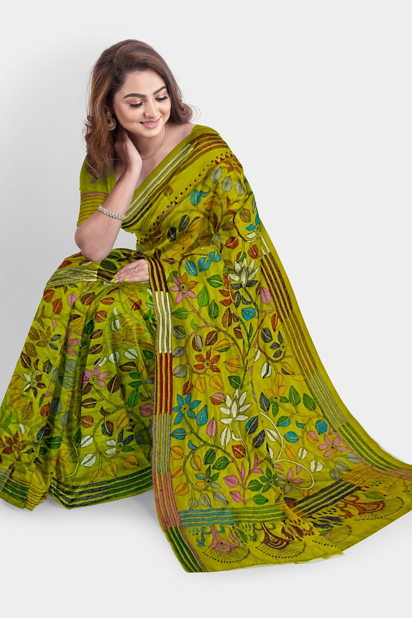 Kantha Stitch: New Collection of Handcrafted Blended Silk Saree with Exquisite Artistry With BP