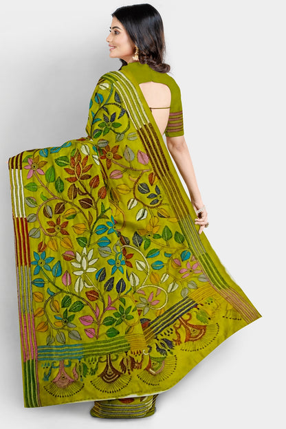 Kantha Stitch: New Collection of Handcrafted Blended Silk Saree with Exquisite Artistry With BP