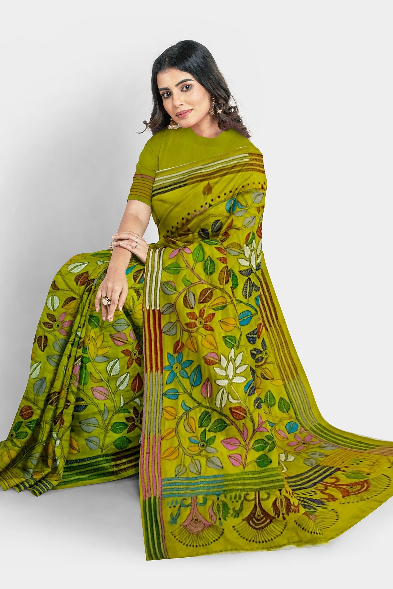 Kantha Stitch: New Collection of Handcrafted Blended Silk Saree with Exquisite Artistry With BP