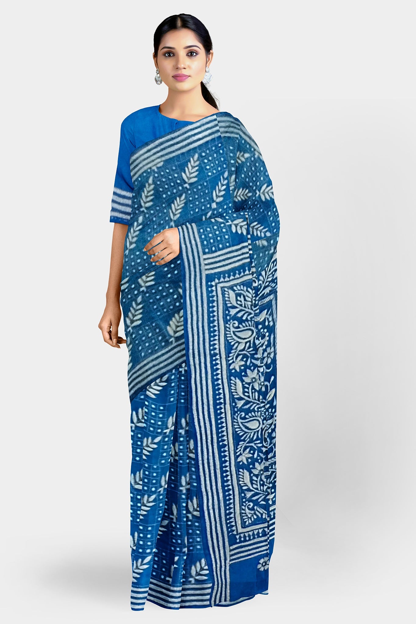 Kantha Stitch: Stylish Blended Silk Saree showcasing Traditional Artistry in Modern Indian Fashion with BP