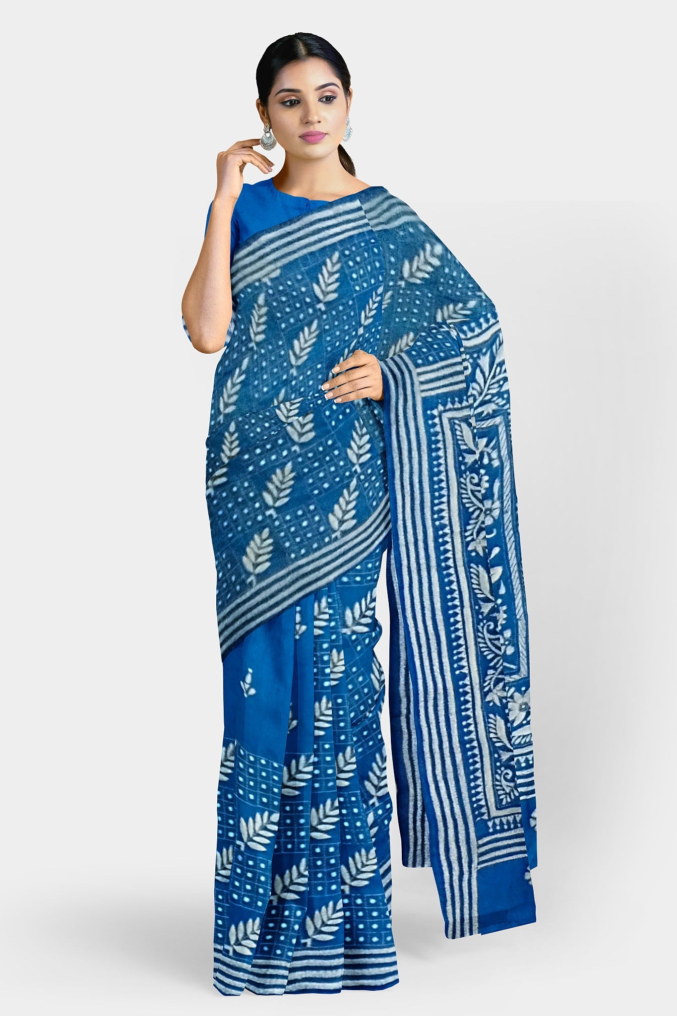 Kantha Stitch: Stylish Blended Silk Saree showcasing Traditional Artistry in Modern Indian Fashion with BP