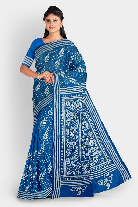 Kantha Stitch: Stylish Blended Silk Saree showcasing Traditional Artistry in Modern Indian Fashion with BP