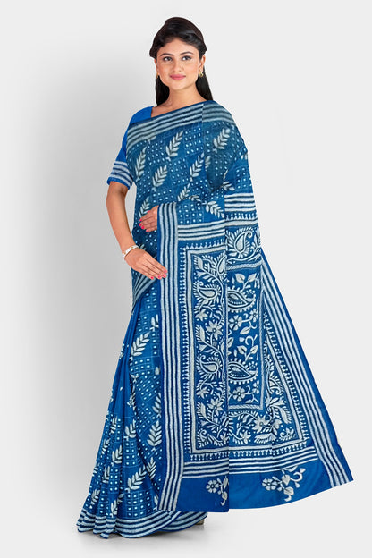 Kantha Stitch: Stylish Blended Silk Saree showcasing Traditional Artistry in Modern Indian Fashion with BP