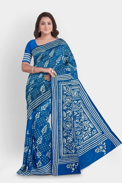 Kantha Stitch: Stylish Blended Silk Saree showcasing Traditional Artistry in Modern Indian Fashion with BP