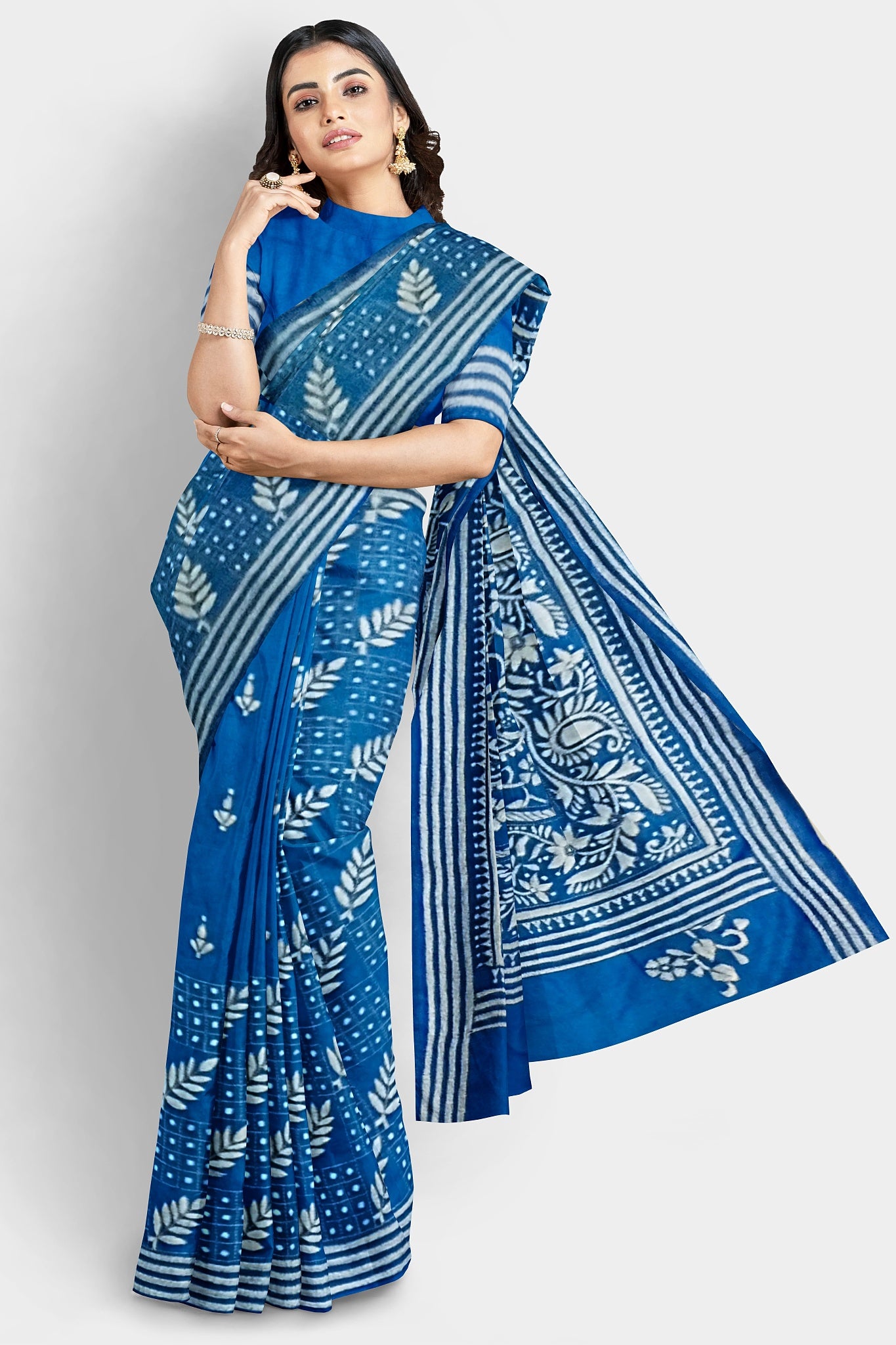 Kantha Stitch: Stylish Blended Silk Saree showcasing Traditional Artistry in Modern Indian Fashion with BP