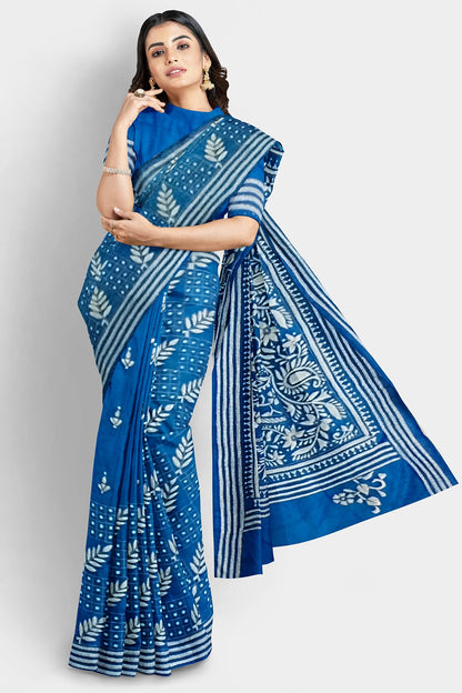 Kantha Stitch: Stylish Blended Silk Saree showcasing Traditional Artistry in Modern Indian Fashion with BP