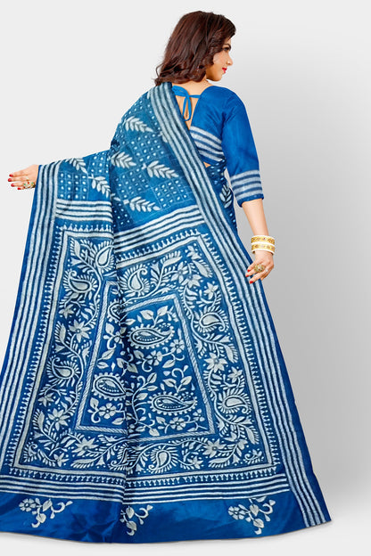 Kantha Stitch: Stylish Blended Silk Saree showcasing Traditional Artistry in Modern Indian Fashion with BP