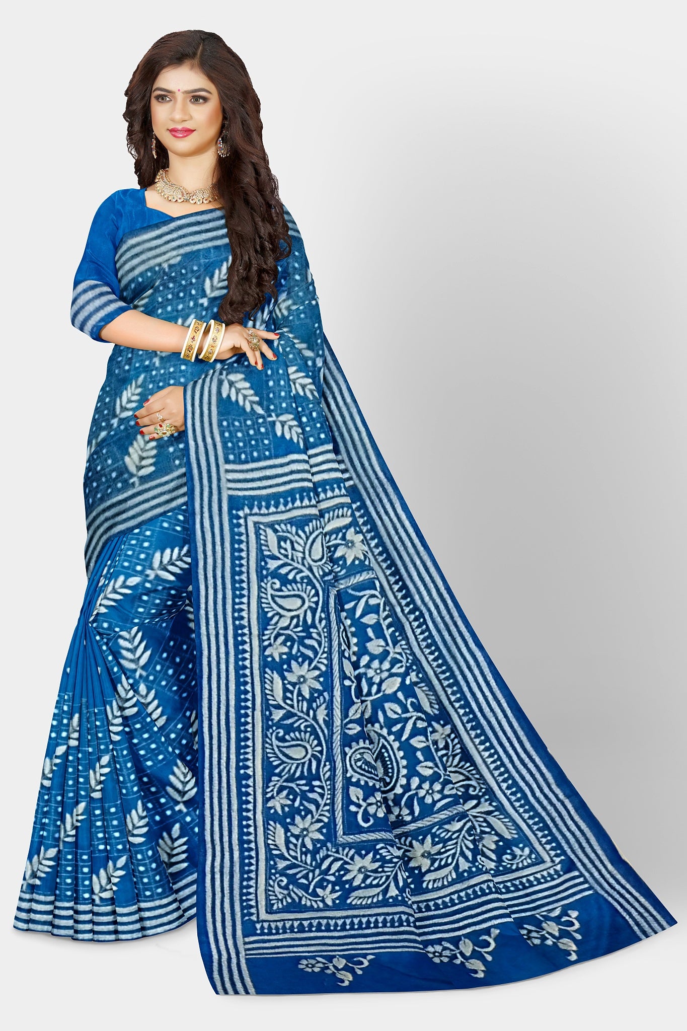 Kantha Stitch: Stylish Blended Silk Saree showcasing Traditional Artistry in Modern Indian Fashion with BP