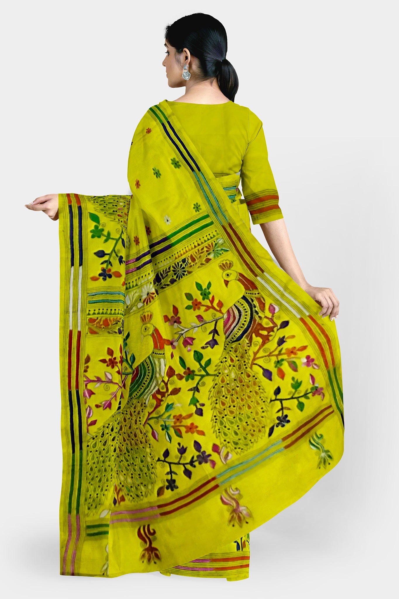 Kantha Stitch: Stylish Blended Silk Saree showcasing Traditional Artistry in Modern Indian Fashion with BP