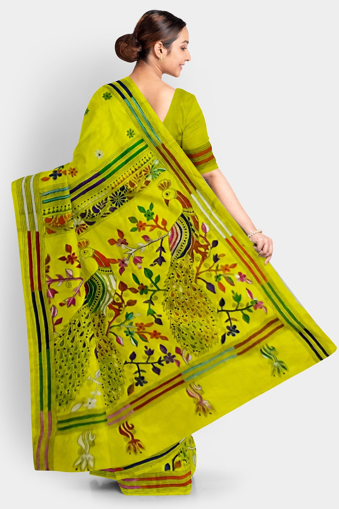 Kantha Stitch: Stylish Blended Silk Saree showcasing Traditional Artistry in Modern Indian Fashion with BP