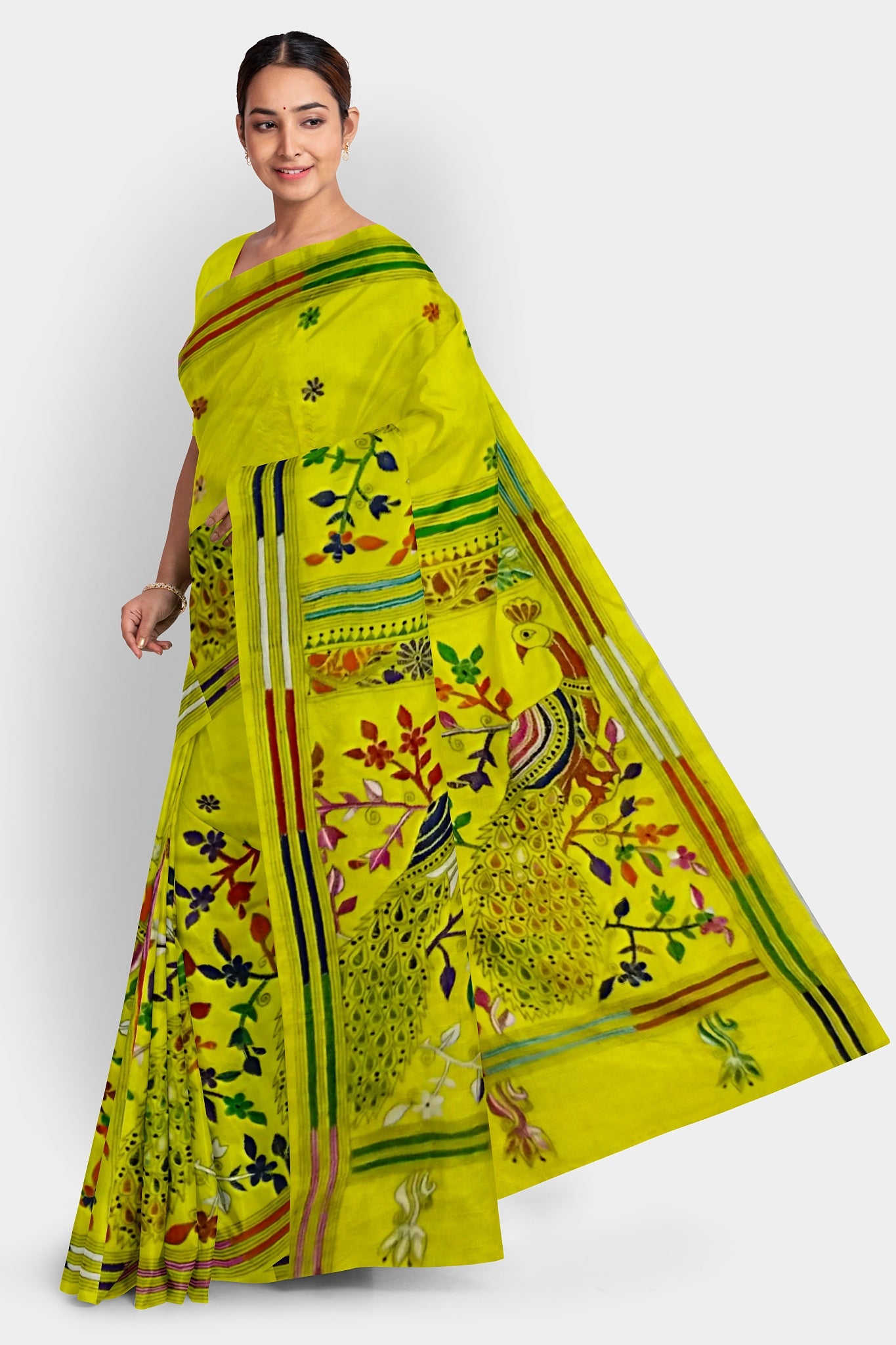 Kantha Stitch: Stylish Blended Silk Saree showcasing Traditional Artistry in Modern Indian Fashion with BP