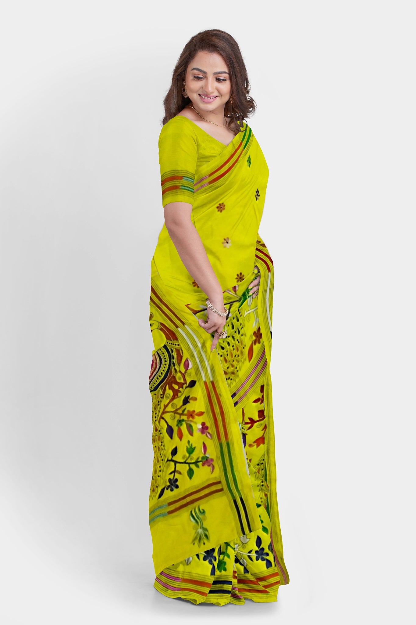 Kantha Stitch: Stylish Blended Silk Saree showcasing Traditional Artistry in Modern Indian Fashion with BP