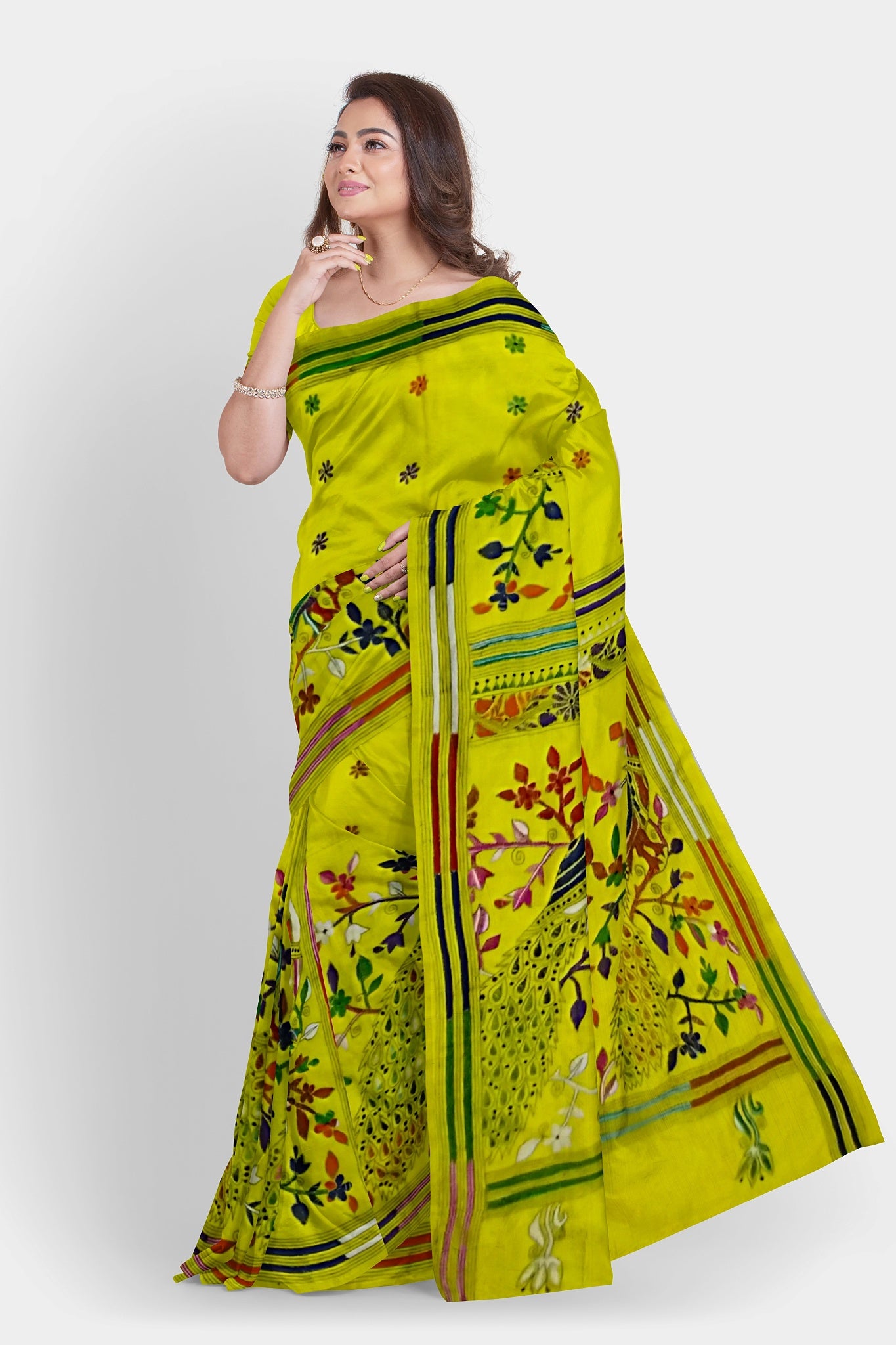 Kantha Stitch: Stylish Blended Silk Saree showcasing Traditional Artistry in Modern Indian Fashion with BP