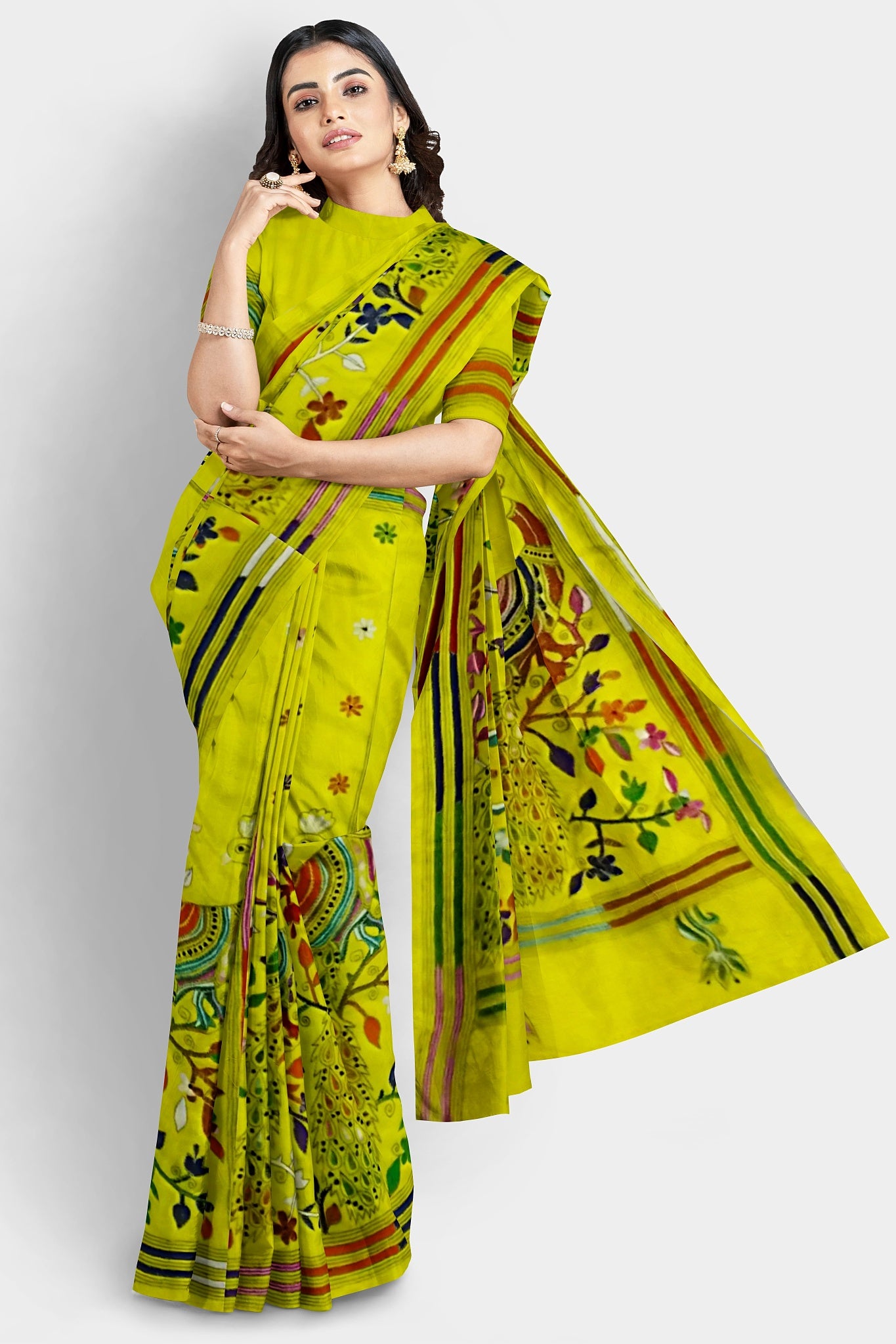 Kantha Stitch: Stylish Blended Silk Saree showcasing Traditional Artistry in Modern Indian Fashion with BP
