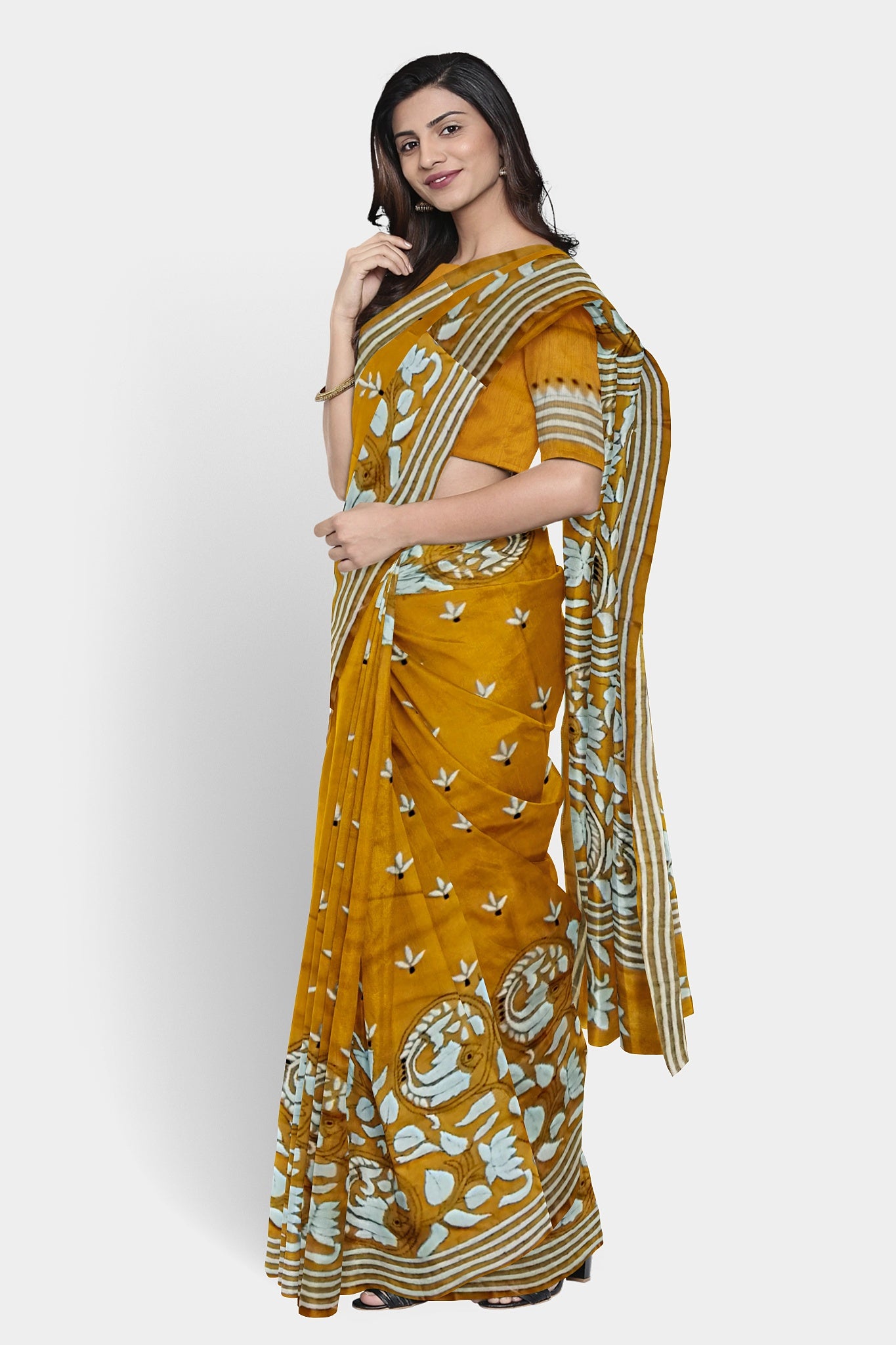 Kantha Stitch: Stylish Blended Silk Saree showcasing Traditional Artistry in Modern Indian Fashion with BP