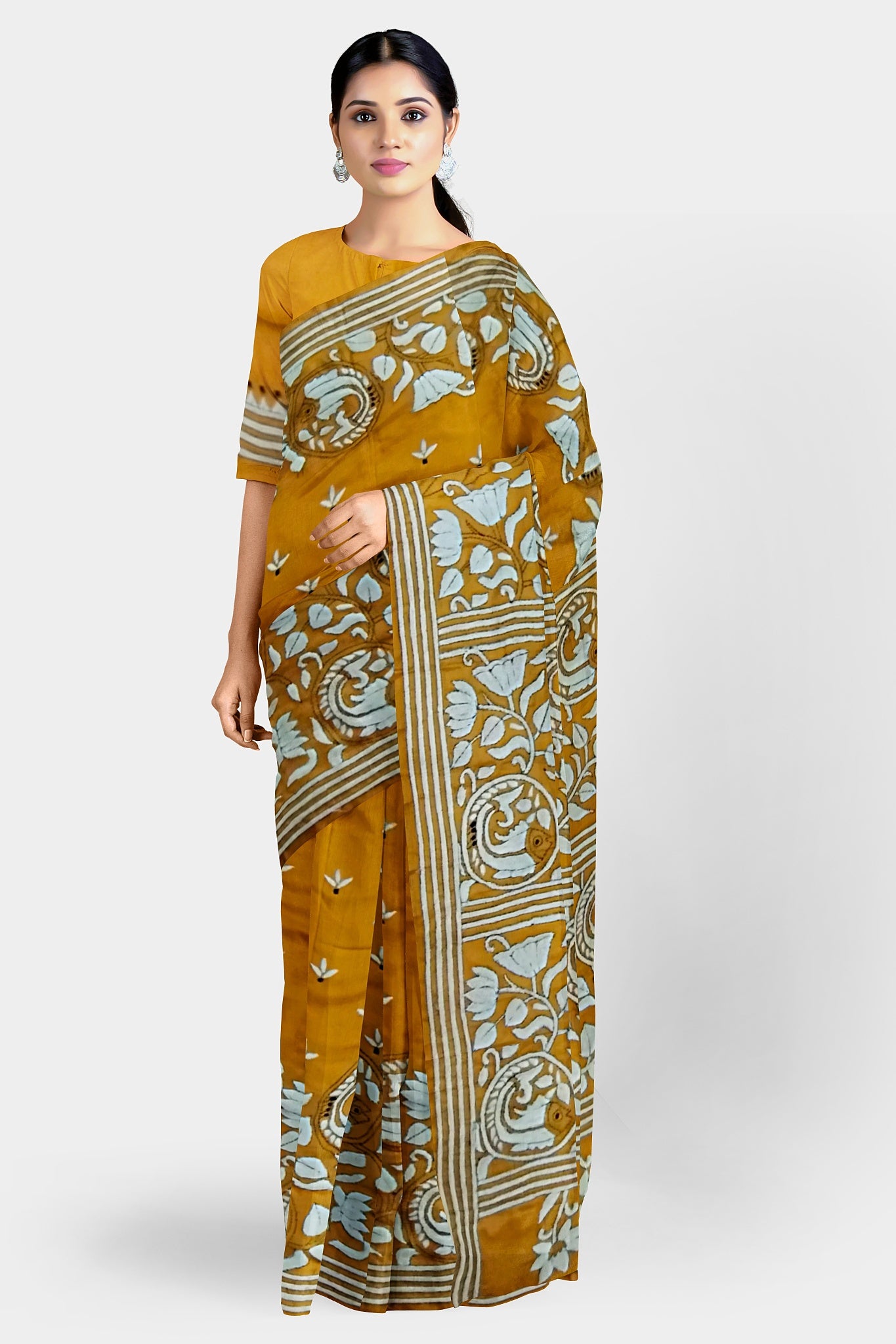 Kantha Stitch: Stylish Blended Silk Saree showcasing Traditional Artistry in Modern Indian Fashion with BP