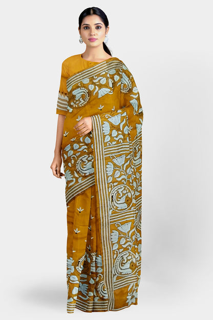 Kantha Stitch: Stylish Blended Silk Saree showcasing Traditional Artistry in Modern Indian Fashion with BP