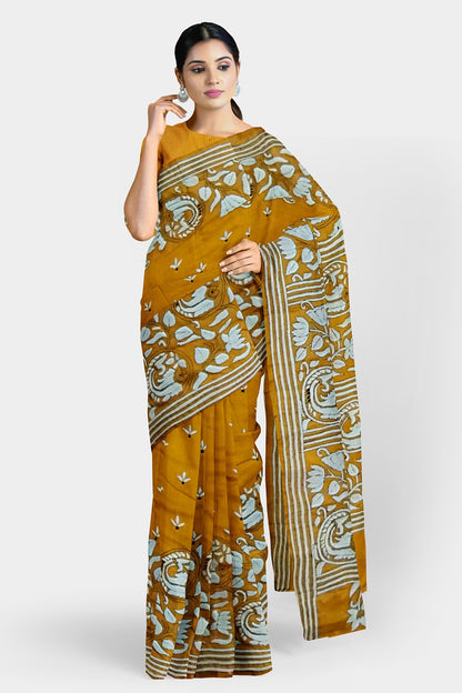 Kantha Stitch: Stylish Blended Silk Saree showcasing Traditional Artistry in Modern Indian Fashion with BP