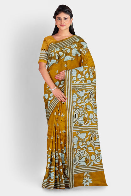 Kantha Stitch: Stylish Blended Silk Saree showcasing Traditional Artistry in Modern Indian Fashion with BP