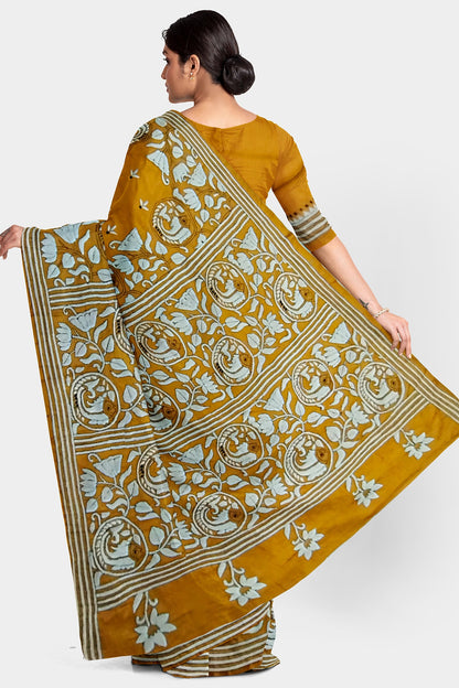 Kantha Stitch: Stylish Blended Silk Saree showcasing Traditional Artistry in Modern Indian Fashion with BP