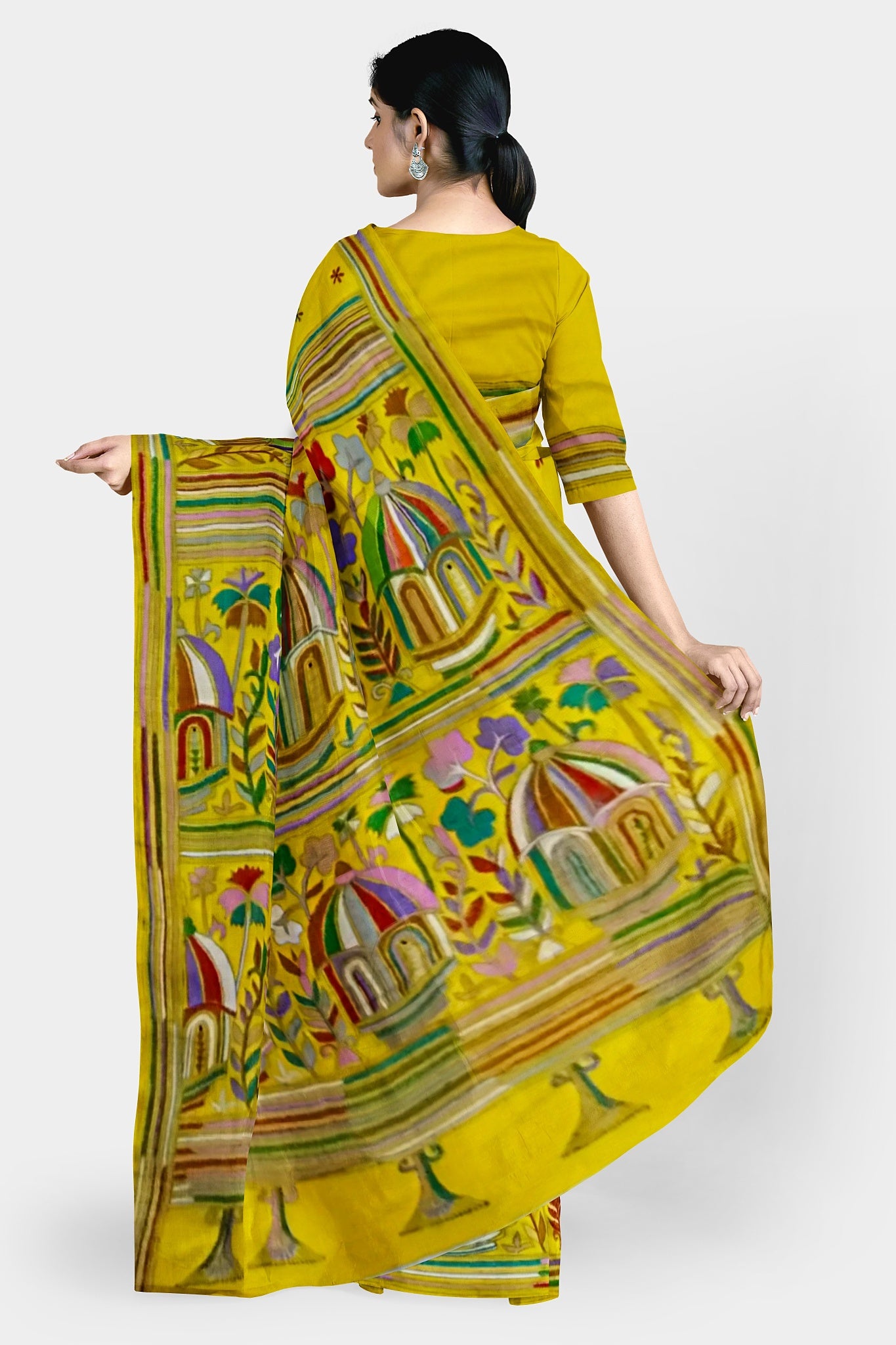 Kantha Stitch: Stylish Blended Silk Saree showcasing Traditional Artistry in Modern Indian Fashion with BP