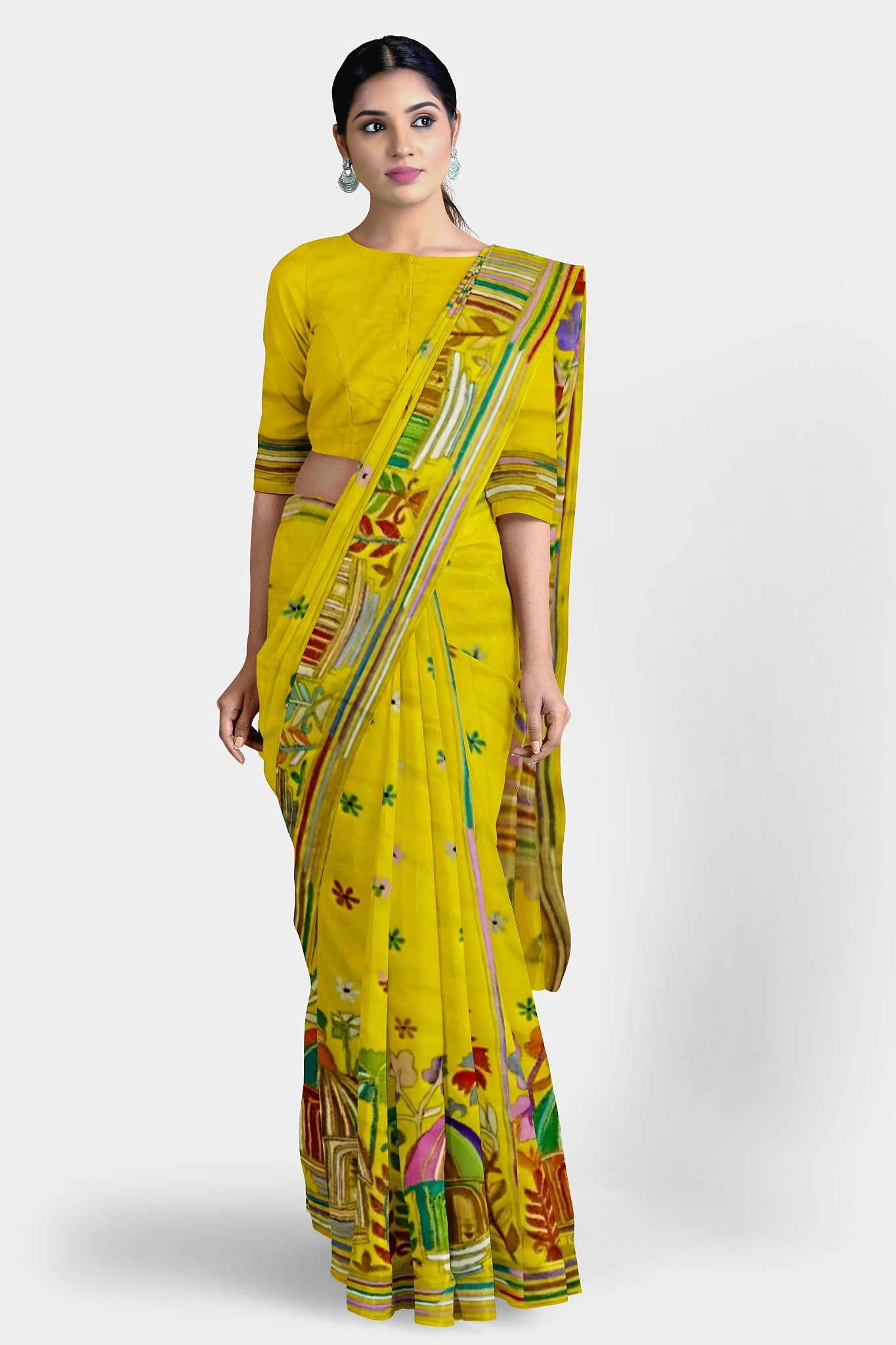 Kantha Stitch: Stylish Blended Silk Saree showcasing Traditional Artistry in Modern Indian Fashion with BP